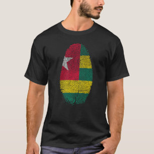 Togo Flag Fingerprint It Is In My Dna Togolese Pe T-Shirt