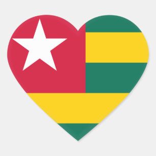 Togo Flag Heart Sticker