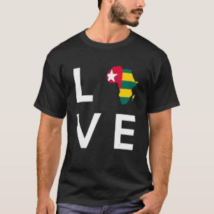 Togo Flag Love Africa Continent Silhouette for Tog T-Shirt
