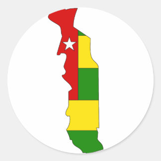 Togo flag map classic round sticker