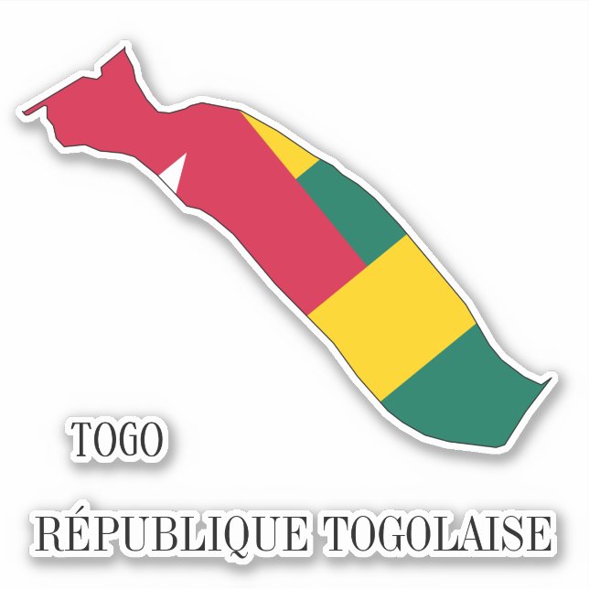 Togo Flag Map Outline (Front)