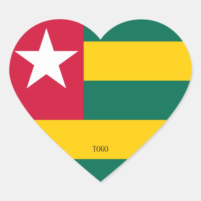 Togo Flag Splendid Patriotic Heart Sticker (Front)