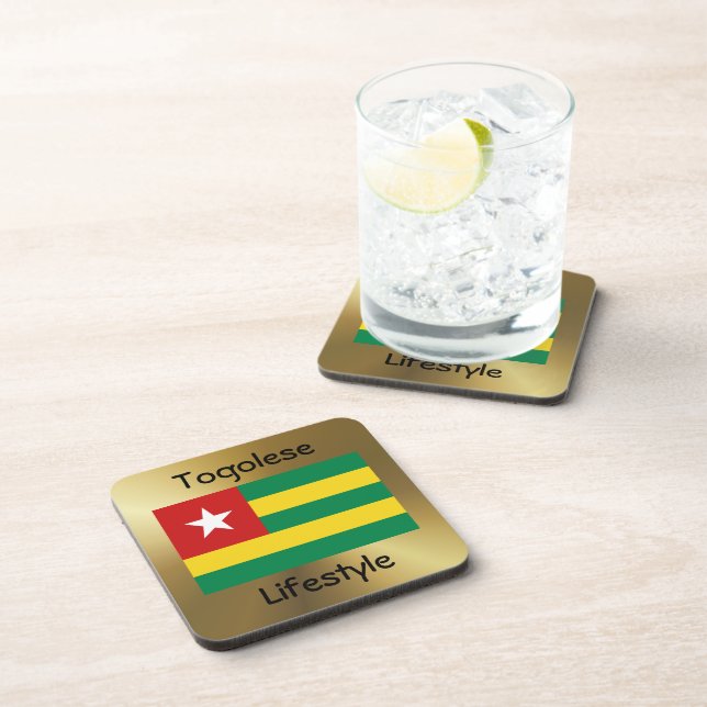 Togo Flag+Text Coaster (Right Side)