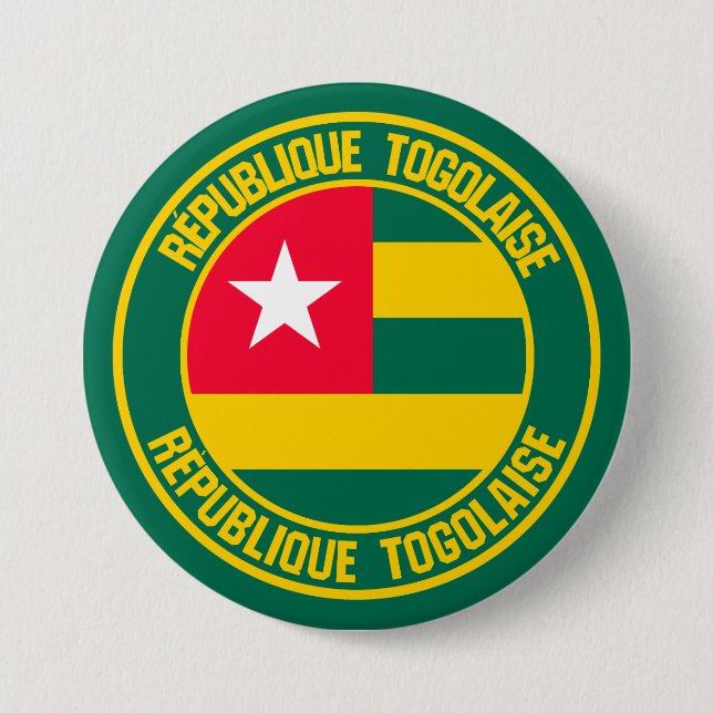 Togo Round Emblem 7.5 Cm Round Badge (Front)