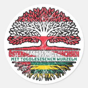 Togo Togoisch Österreichisch Baum Classic Round Sticker