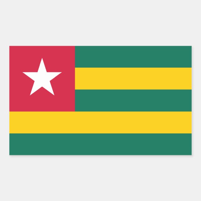 Togo/Togolese Flag Rectangular Sticker (Front)