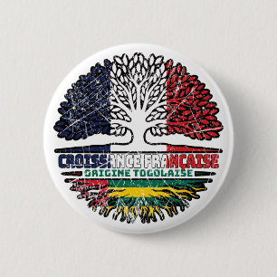 Togo Togolese French France Tree Roots Flag 6 Cm Round Badge