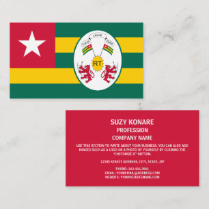 Togolese Flag & Emblem, Flag of Togo Business Card