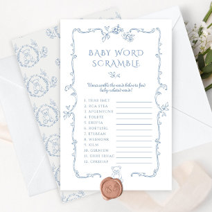 Toile Baby word Scramble teddy bear baby shower