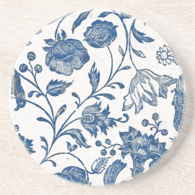 Toile Blue Coaster (Front)