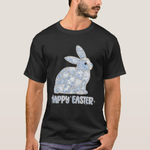 Toile Bunny Happy Easter Bunny Blue Chinoiserie T-Shirt