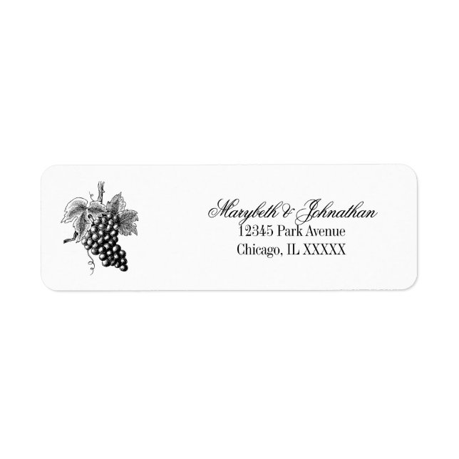 Toile & Calligraphy Wedding Return Address Label (Front)