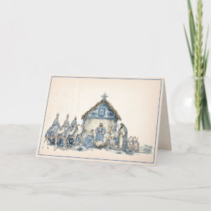 Toile   Chinoiserie Nativity Card