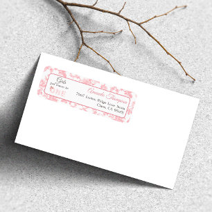 Toile Coquette Pink Bow First 1st Birthday Address