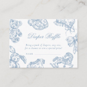 Toile de Jouy Baby Shower Diaper Raffle Enclosure Card