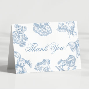 Toile de Jouy Baby Shower Thank You Card