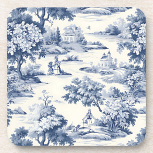 Toile de jouy,blue and white,porcelain, coaster