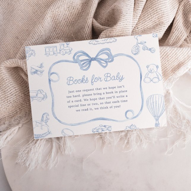Toile de Jouy Blue Bow Chinoiserie Books for Baby Enclosure Card (Creator Uploaded)
