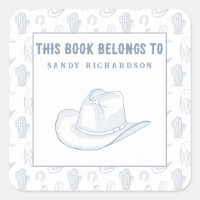 Toile de Jouy Blue Cowboy - Bookplate