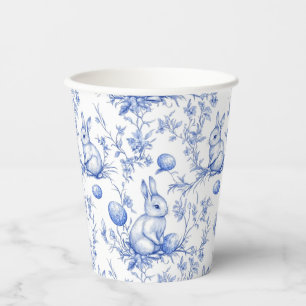 Toile De Jouy Blue Easter Bunny Paper Cups