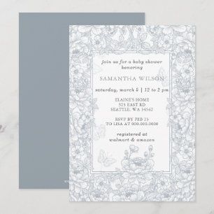 Toile De Jouy Chinoiserie Boy Baby Shower Invitation