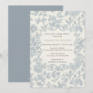 Toile De Jouy Chinoiserie Boy Baby Shower Invitation
