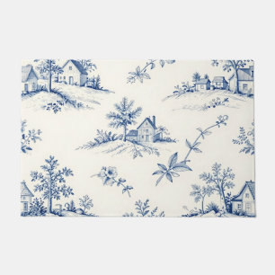 Toile de Jouy Countryside Seamless Pattern Doormat