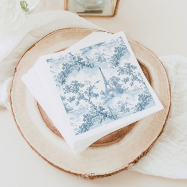 Toile de Jouy Eiffel tower Parisian Chinoiserie Napkin (Creator Uploaded)