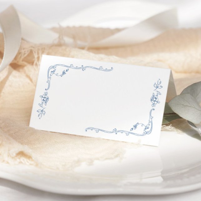 Toile de jouy elegant frame wedding place cards (Creator Uploaded)