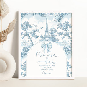Toile de Jouy French Bow Momosa bar Poster
