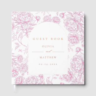 Toile De Jouy French Peony Wedding  Guest Book