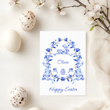 Toile De Jouy Happy Easter Greeting Card