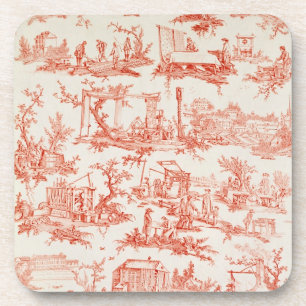 Toile de Jouy, illustrating the processes of manuf Coaster