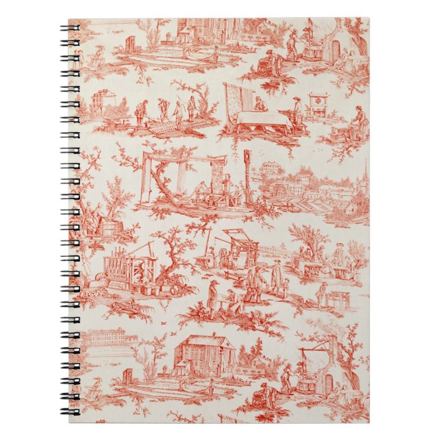 Toile de Jouy, illustrating the processes of manuf Spiral Notebook (Front)