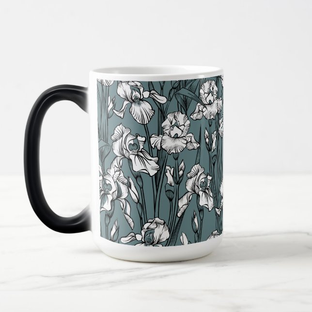 Toile de Jouy Iris | Grey Green + Black Magic Mug (Left)