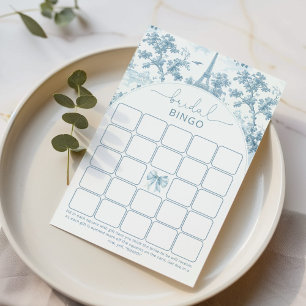 Toile de Jouy Paris Bridal shower bingo game