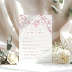 Toile de Jouy Paris Who knows the bride best game