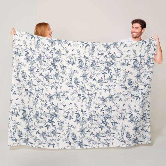 Toile De Jouy  Pattern Fleece Blanket (In Situ)