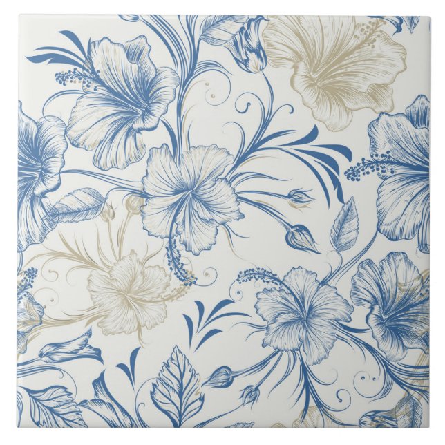 Toile-De-Jouy Pattern  Tile (Front)