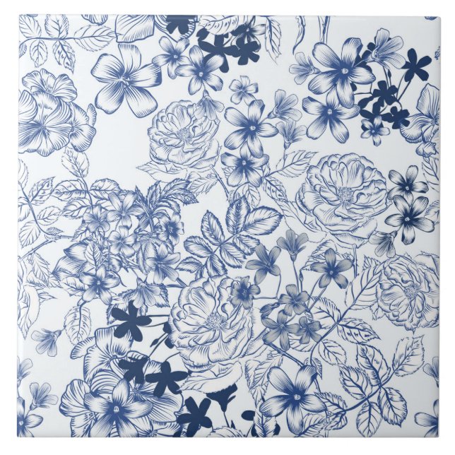 Toile-De-Jouy Pattern  Tile (Front)