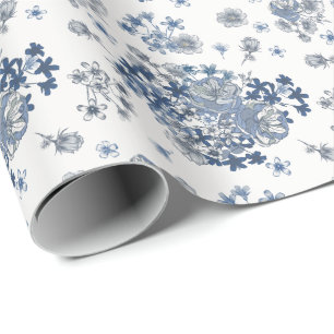 Toile-De-Jouy Pattern Wedding Wrapping Paper