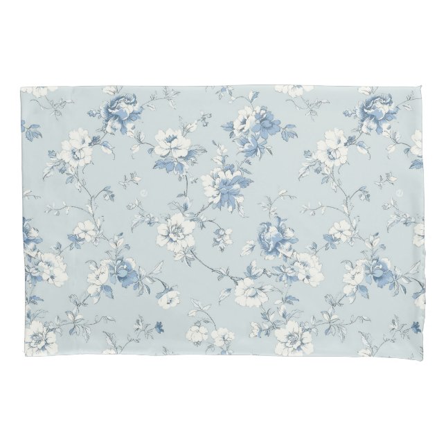 Toile De Jouy Peonies Pillowcase (Front)