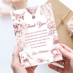 Toile De Jouy Pink Girl Baby Shower Party Invitation