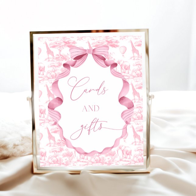 Toile de Jouy Pink Safari Animals Cards and Gifts Poster (Creator Uploaded)