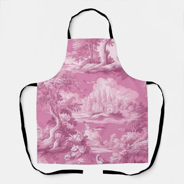 Toile de Jouy rose Apron (Front)