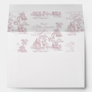 Toile de Jouy Safari Animals Baby Shower Envelope