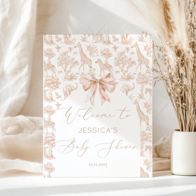 Toile de Jouy Safari animals Baby shower Welcome Poster (Creator Uploaded)