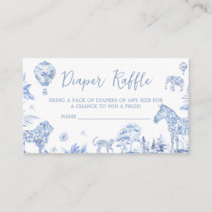 Toile De Jouy Safari Animals Diaper Raffle Enclosure Card