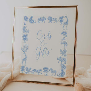 Toile De Jouy Safari Baby Shower Cards And Gifts Poster