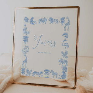 Toile De Jouy Safari Baby Shower Favors Poster